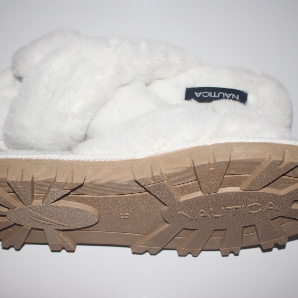 Nautica Aren Faux Fur Slippers (WHITE) - Picture 3 of 5